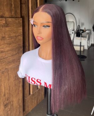 20”200grams Vietnamese SDD Burgundy Bonestraight with 2by6 Closure.