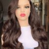 Vietnamese  dark brown donor hair  With hd lace 5x5 closure