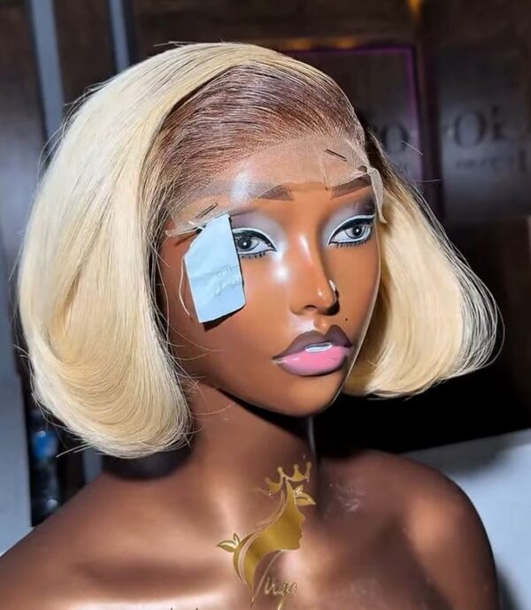 Donor blonde  layers bob with hd lace